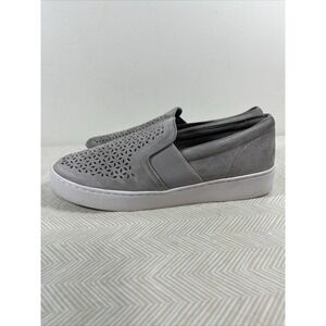 Vionic Kani Women's Light Grey Suede Slip-on Flat Shoe w/Orthaheel Tech Size 8